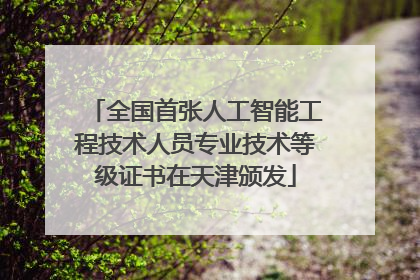 全国首张人工智能工程技术人员专业技术等级证书在天津颁发